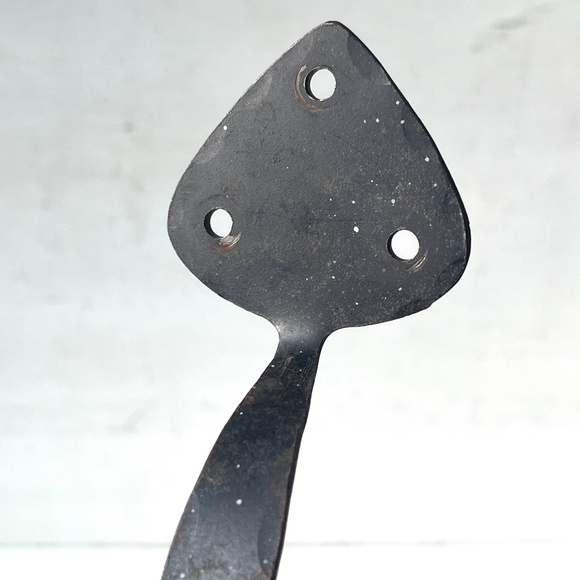 Vintage Wrought Iron Hand Forged Curved Spade Hammered Door Pull Handle Cabin - Picture 2 of 12